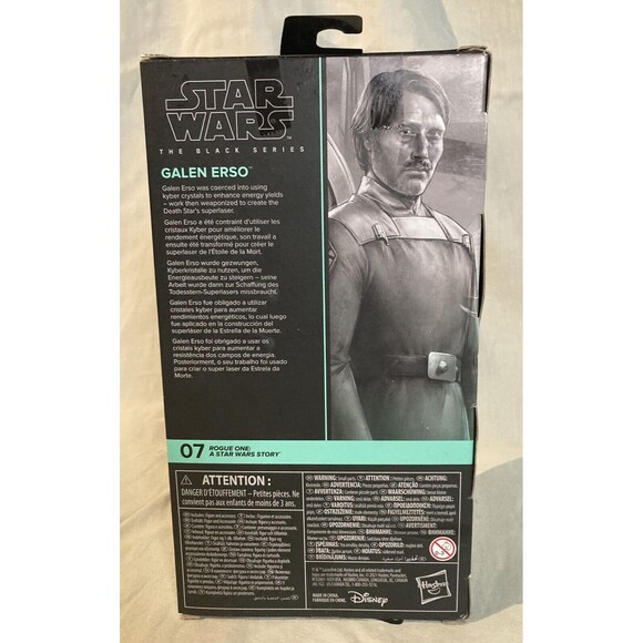 GALEN ERSO Action Figure • Star Wars Rogue One: The Black Series NIB • Hasbro - Picture 3 of 3